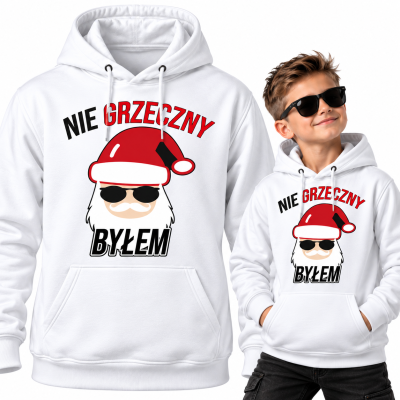 BLUZA Z KAPTUREM  ŚWIĄTECZNA NIE GRZECZNY